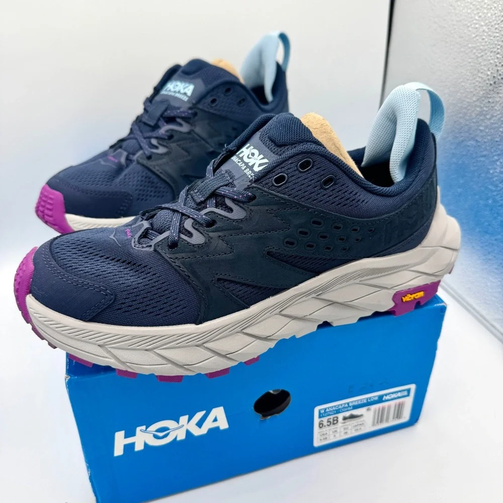 NWT Hoka Anacapa Breeze Low Women’s Hiking Shoes in Outer Space / Harbor Mist - Picture 7 of 16